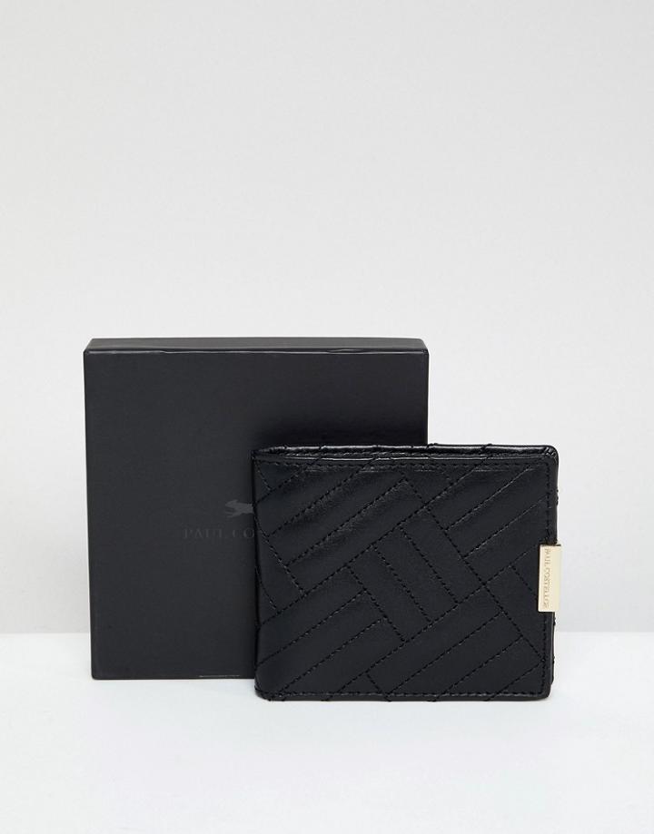 Paul Costelloe Quilted Foldover Wallet - Black