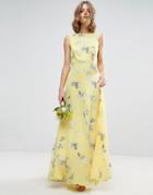 Asos Wedding Maxi Dress In Sunshine Floral Print - Multi