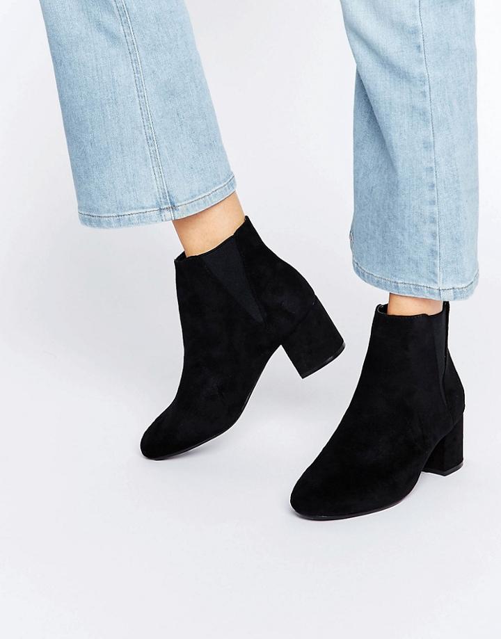 Blink Mid Block Heeled Chelsea Boot - Black