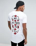 Good For Nothing T-shirt With Rose Back Print - White
