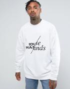 Asos Longline Oversized Sweatshirt With Print - White
