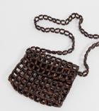 Mango Beaded Shoulder Bag In Brown