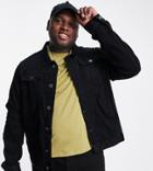 Dtt Plus Slim Fit Denim Jacket In Black