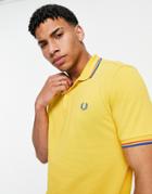 Fred Perry Twin Tipped Polo Shirt In Yellow