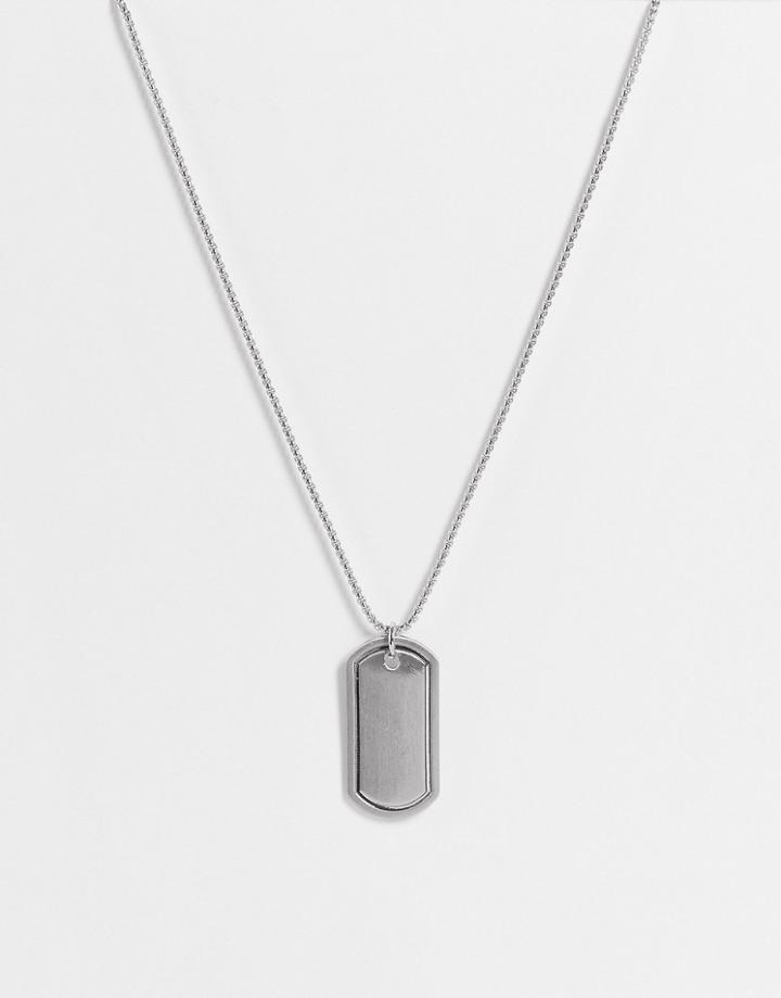 Svnx Dog Tag Necklace In Silver