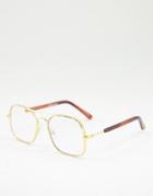 Spitfire Born To Lose Aviator Blue Light Glasses In Gold