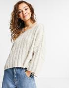 Free People Good Day Cropped Rib Sweater In Cream-white