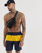 Fred Perry Block Stripe Swim Shorts In Navy - Navy