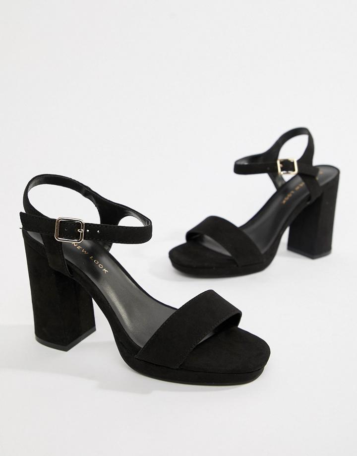 New Look Chunky Heel Barely There Sandal - Black