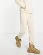 Mennace Essentials Sweatpants In Beige-neutral