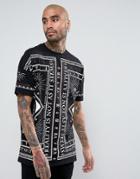 Asos Super Oversized T-shirt With All Over Symbol Print - Black