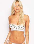 Asos Fuller Bust Gold Triangle Embellished Bandeau Bikini Top Dd-g