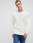 New Look Knitted Sweater In Cream - White