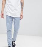 Asos Design Tall Slim Chinos In Dusky Blue - Blue
