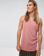 Bershka Tank With Dropped Armhole In Pink - Pink