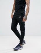 Ascend Skinny Fit Velour Joggers - Black