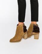 Miista Brianna Heeled Leather Ankle Boots - Tan
