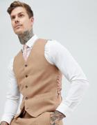 Gianni Feraud Slim Fit Wool Blend Vest - Brown