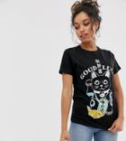 Asos Design Petite T-shirt With Lucky Cat Print In Black