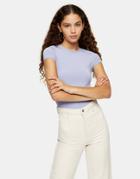 Topshop Slinky T-shirt In Lilac-purple
