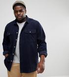 Asos Plus Cord Overshirt In Navy - Navy