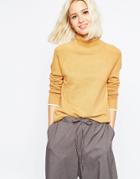 Asos Funnel Neck Sweater With Tipping