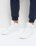 Asos High Top Sneakers In White With Perforated Tongue - White