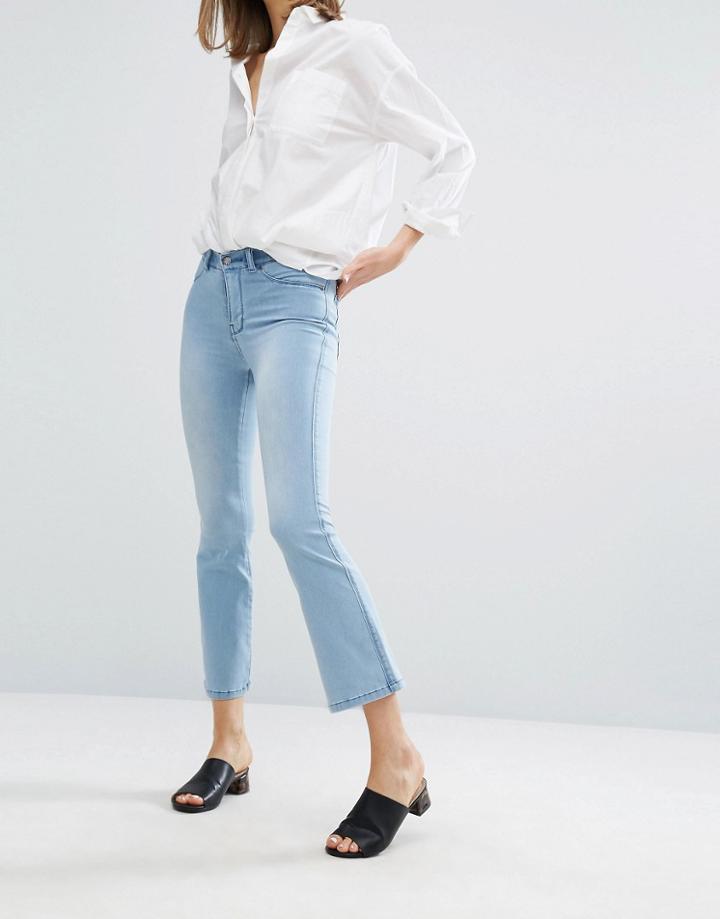 Dr Denim Holly Fitted Crop Flare Jean - Blue