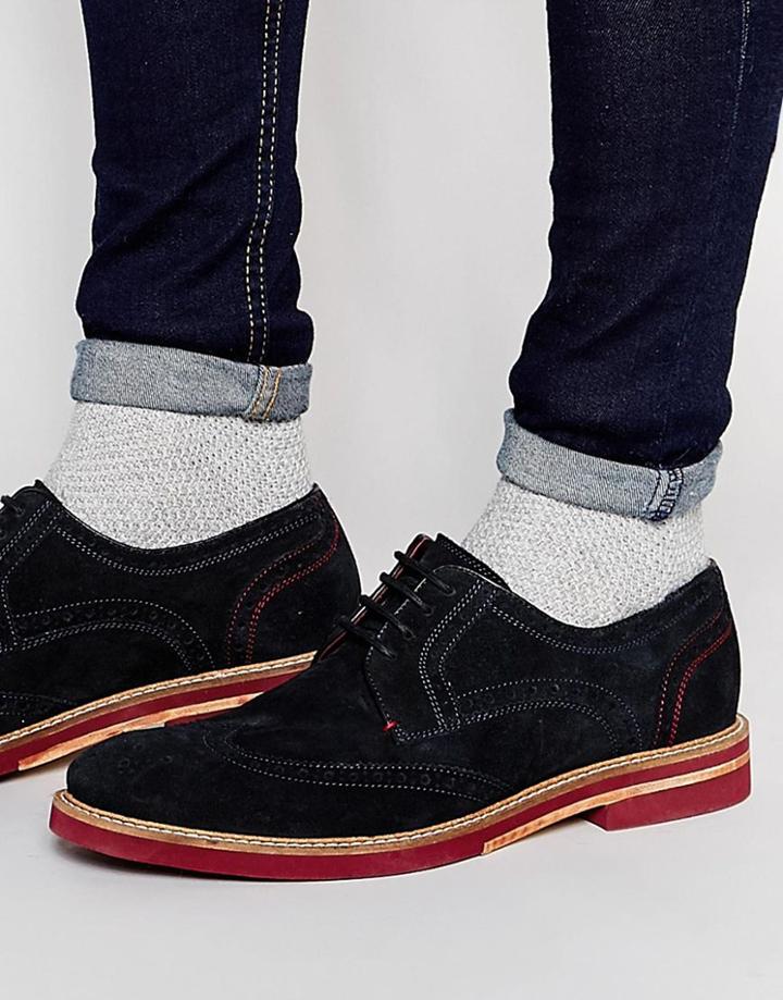 Ted Baker Archerr Suede Derby Brogues - Blue