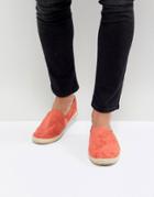 Brave Soul Faux Suede Espadrilles In Coral - Pink