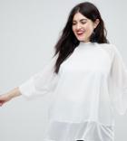 Asos Curve Sheer And Solid Oversize Tee - White