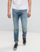 Lee Rider Stretch Slim Jean Seatone Damage Wash - Blue