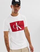Calvin Klein Jeans Monogram Logo T-shirt In White