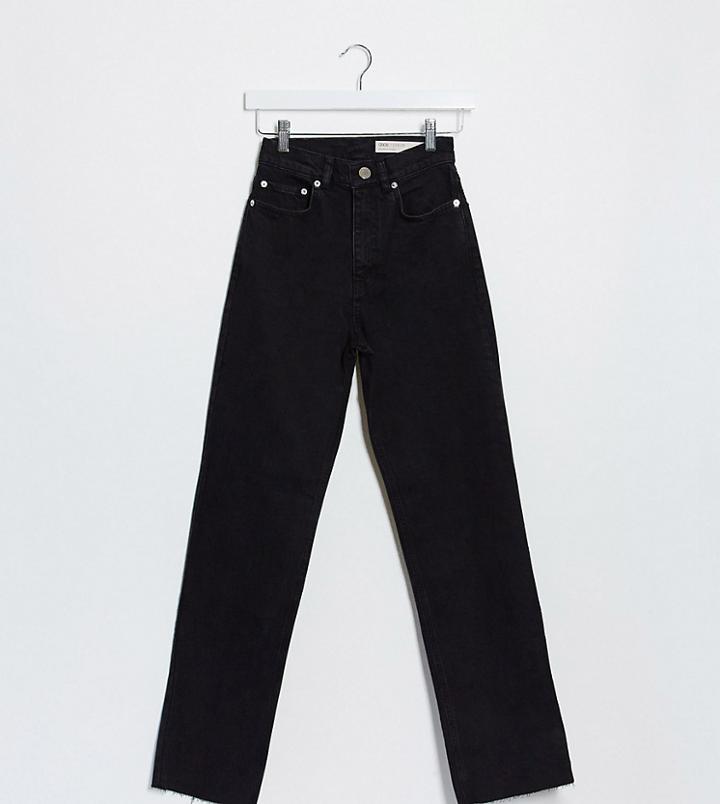 Asos Design Tall High Rise 'effortless' Stretch Kick Flare Jeans In Black