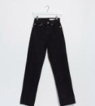 Asos Design Tall High Rise 'effortless' Stretch Kick Flare Jeans In Black