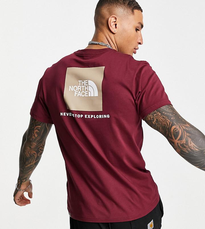 The North Face Red Box T-shirt In Burgundy Exclusive At Asos