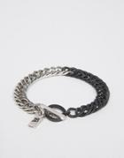 Icon Brand Mixed Metal Chain Bracelet In Black/silver - Black