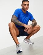 Nike Running Dri-fit Miler T-shirt In Blue