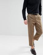 Noose & Monkey Wide Leg Woven In England Pants With Chain - Brown