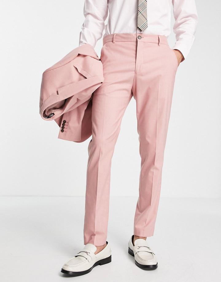 Selected Homme Skinny Fit Suit Pants In Pink