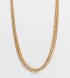 Asos Design Curve Necklace With Multi Fine Chain In Gold Tone