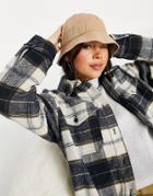 Weekday Linger Organic Cotton Washed Bucket Hat In Beige-neutral