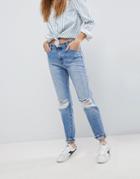 Rolla's Miller High Waisted Skinny Jean With Ripped Knee - Blue