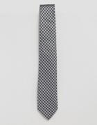 Penguin Formal Black And White Small Check Tie - Black