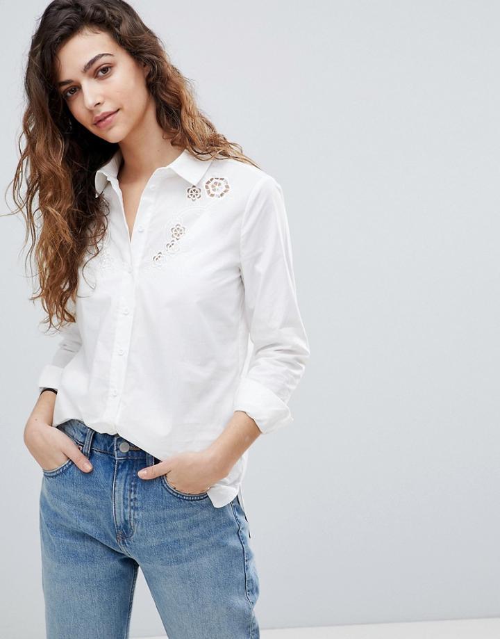 Warehouse Cut Out Detail Shirt - White
