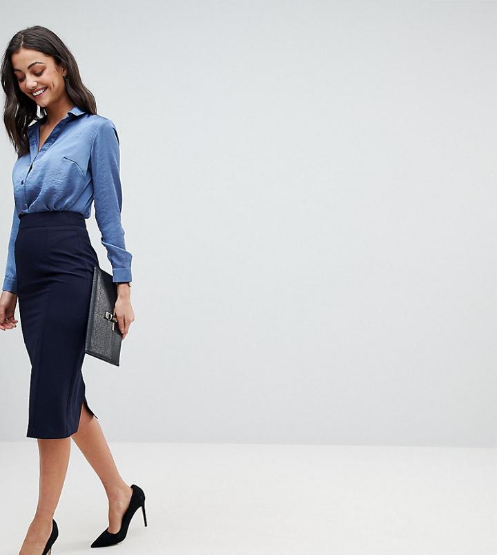 Asos Tall Mix & Match High Waisted Pencil Skirt - Navy