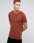 Asos Muscle T-shirt With Crew Neck In Red - Red