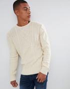Another Influence Cable Knit Sweater - Cream
