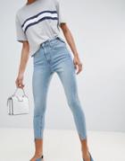 Stradivarius Step Hem Jeans - Blue