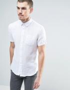 Celio Short Sleeve Linen Shirt - White